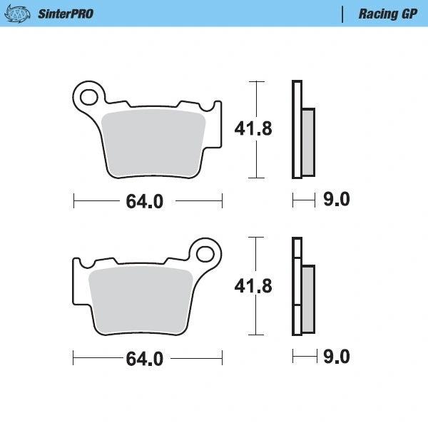 Moto Master Pastillas de freno traseras Sinter Pro Racing GP KTM/Husqvarna/Gas Gas - MxProStoreParts