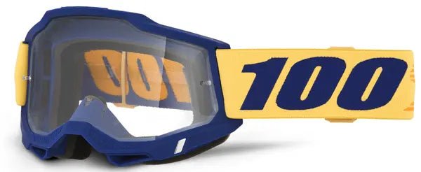 100% Accuri 2 crossbril donkerblauw/geel – heldere lens - MxProStoreParts