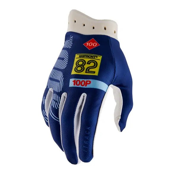 100% iTrack crosshandschoenen donkerblauw/rood/wit/geel/cyaan - MxProStoreParts