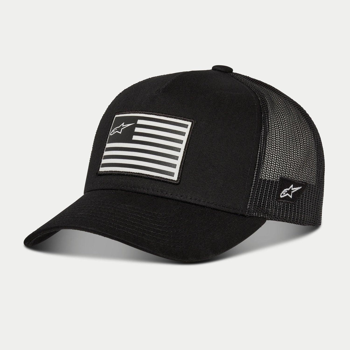 Alpinestars Hat Flag Snapback Black/Black One Size – 1211-81013-1010-OS - MxProStoreParts