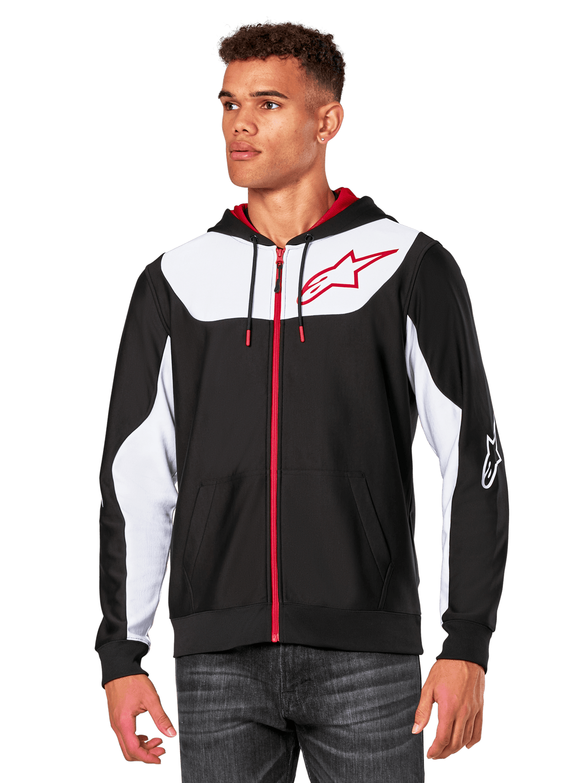 Alpinestars Fleece Session v3 Hoodie Black/White/Red - MxProStoreParts