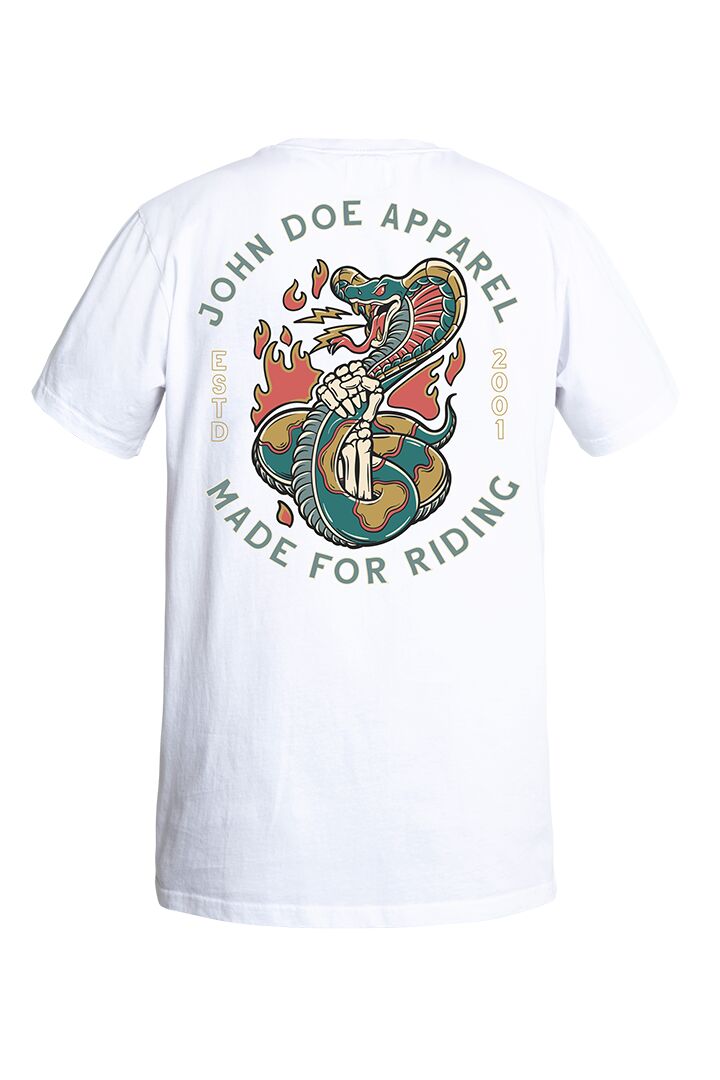 JOHN DOE Snake II heren-T-shirt wit, maat M - MxProStoreParts