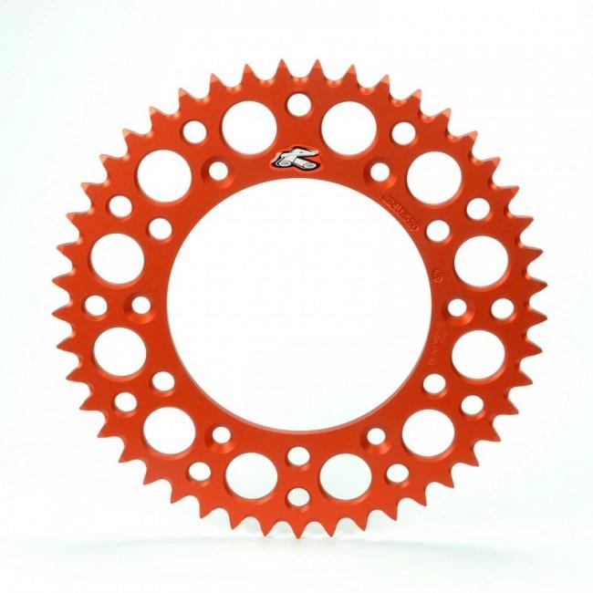 Pignon arrière Renthal 49 dents aluminium Orange pour KTM SX/SX-F/EXC/EXC-F 1990- et Husqvarna TC/FC/FE/TE 125/150/250/350/450/501 2014- - MxProStoreParts