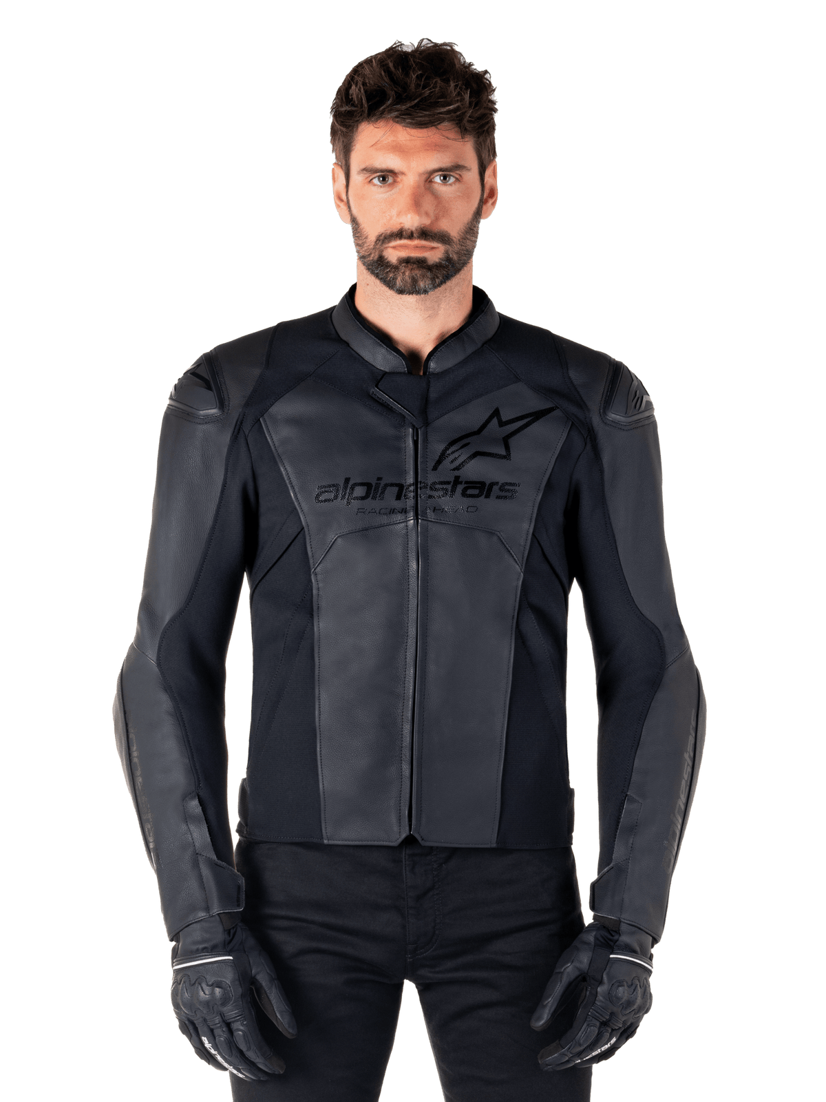 Alpinestars Leather Jacket Faster v3 Black/Black - MxProStoreParts