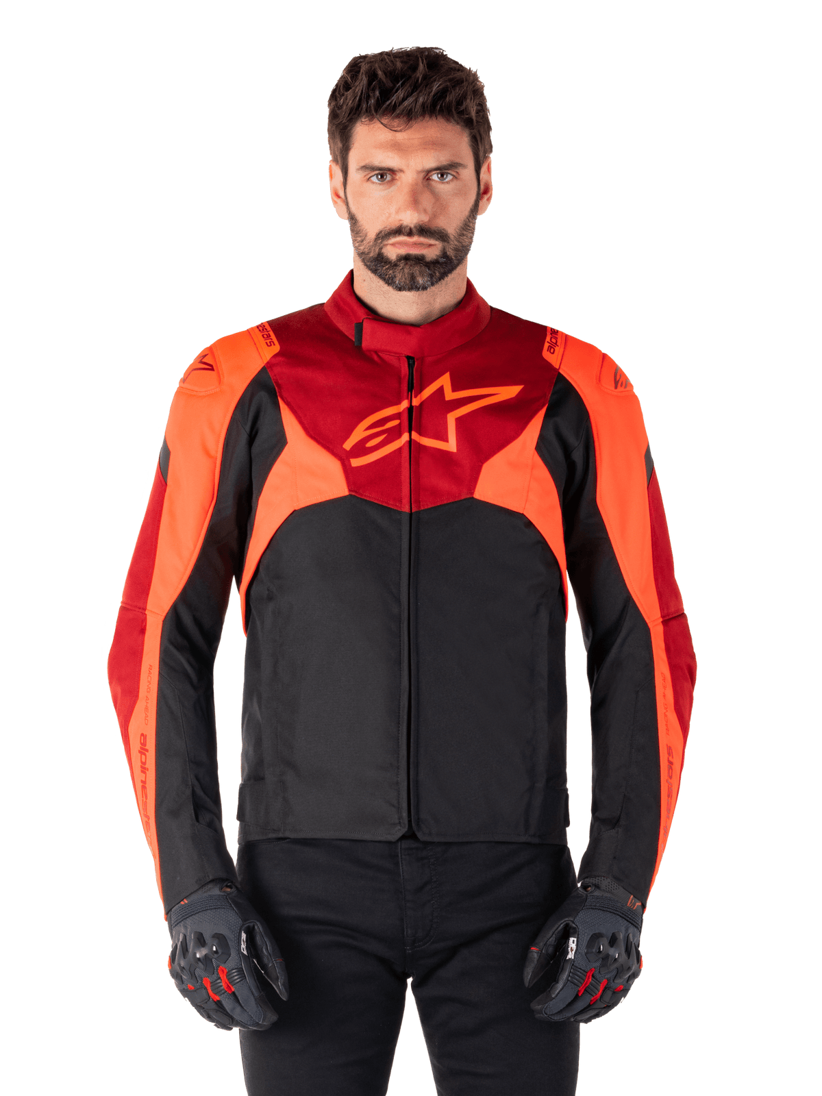 Alpinestars Jacket T-Jaws v4 Waterproof Black/Red/Red Fluo - MxProStoreParts