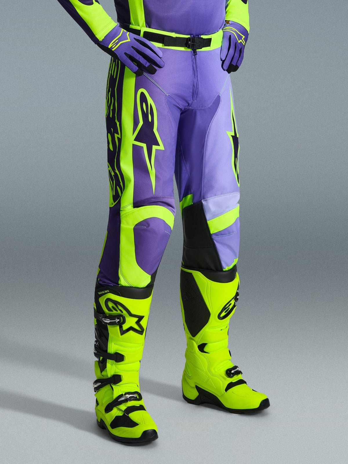 Alpinestars Pantalones Racer Portl 2026 Púrpura y Amarillo Flúo - MxProStoreParts