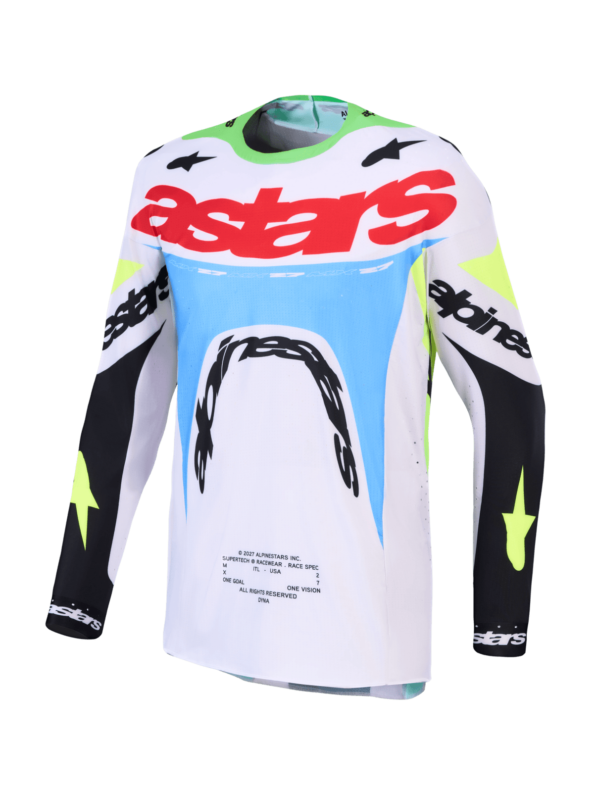 Alpinestars Jersey Supertech Dyna 2027 – Lila Claro, Verde Fluo, Negro - MxProStoreParts