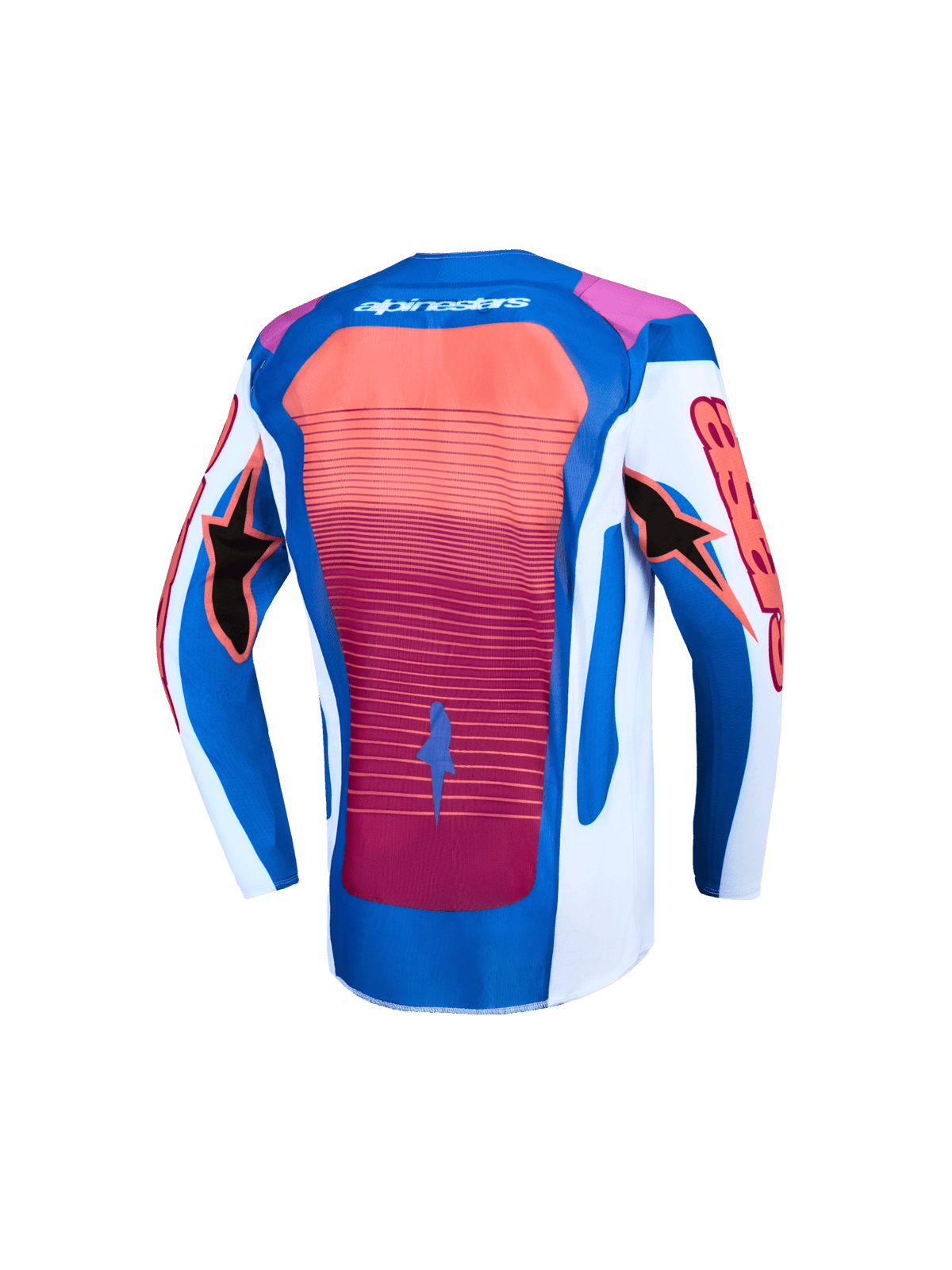 Alpinestars Maillot Enfant Supertech Maven 2027 Blanc Hot Coral Blithe Blue - MxProStoreParts