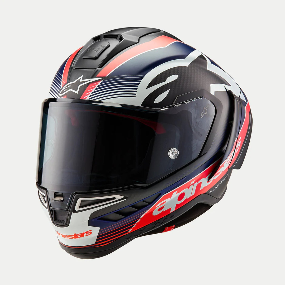 Alpinestars Helmet Supertech R10 Team Black/Carb/Blå/White - MxProStoreParts