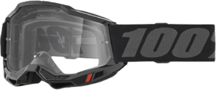 100% Accuri 2 Gafas de motocross Negro - lente transparente (colección 2025) - MxProStoreParts