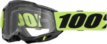 100% Accuri 2 Gafas de motocross Fluor Amarillo - lente transparente (colección 2025) - MxProStoreParts