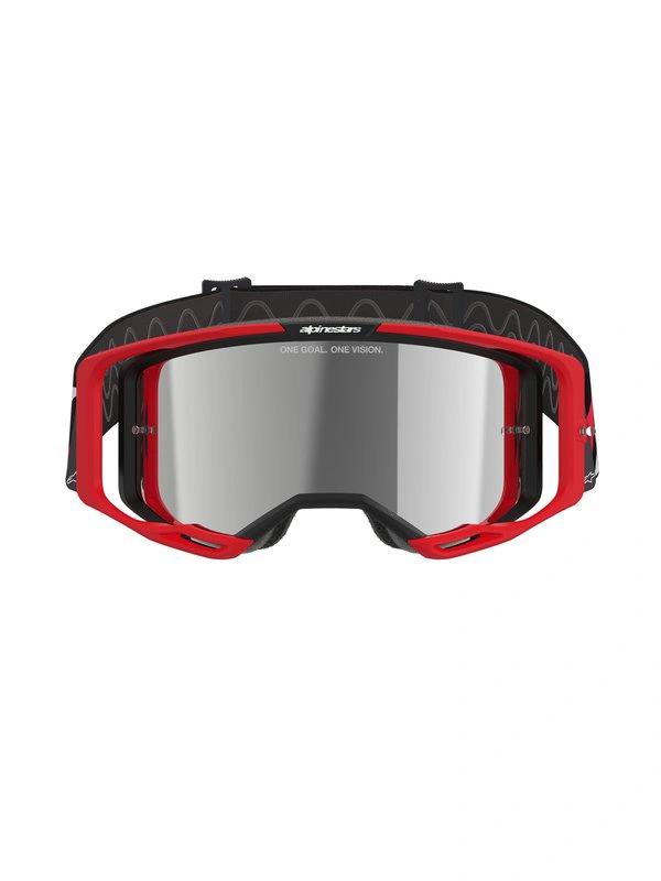 Alpinestars Vision 8 Motocross Goggles Red/Black with Silver Mirror Lens - MxProStoreParts