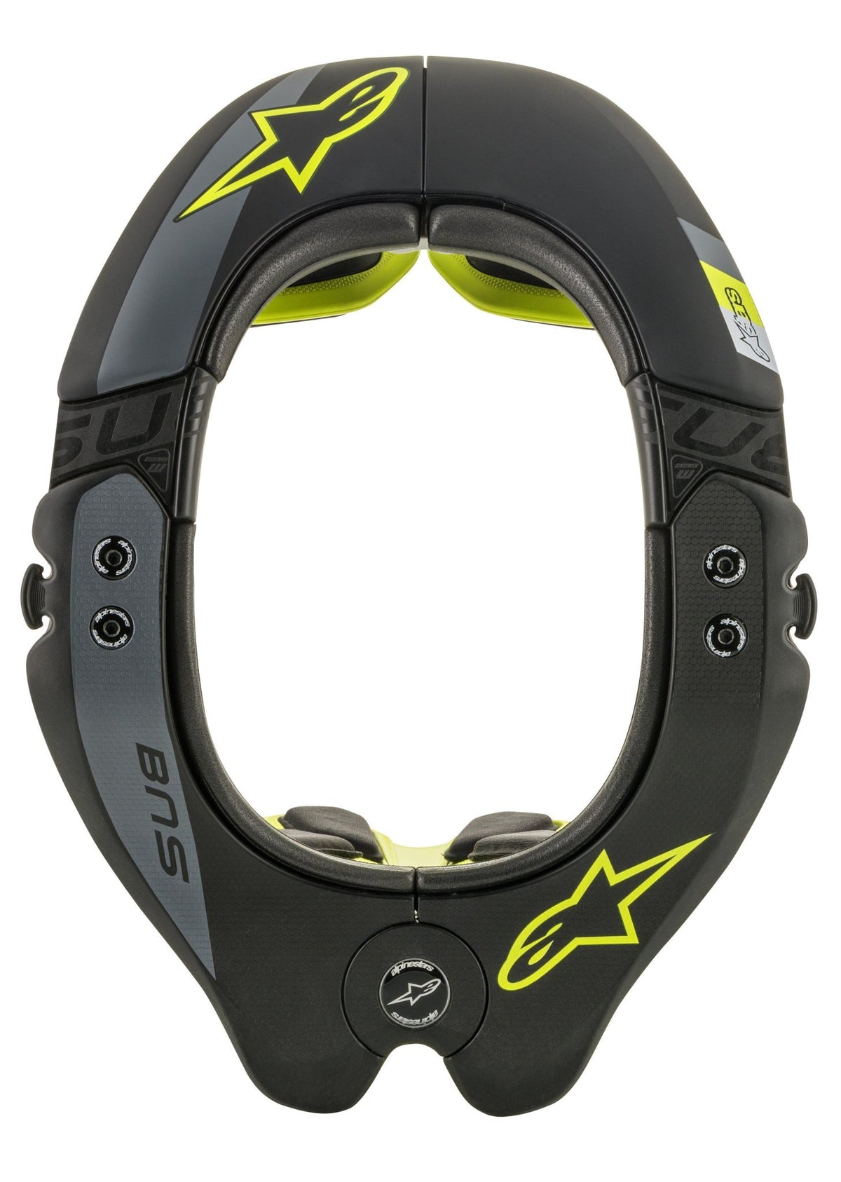 Alpinestars BNS Tech 2 Support de Cou Noir Jaune Fluo - MxProStoreParts