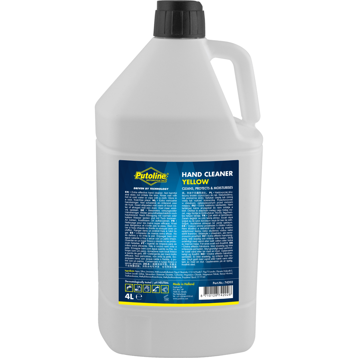 Putoline HAND CLEANER CARTRIDGE YELLOW 4L FITS WITH DISPENSER 74212 - MxProStoreParts