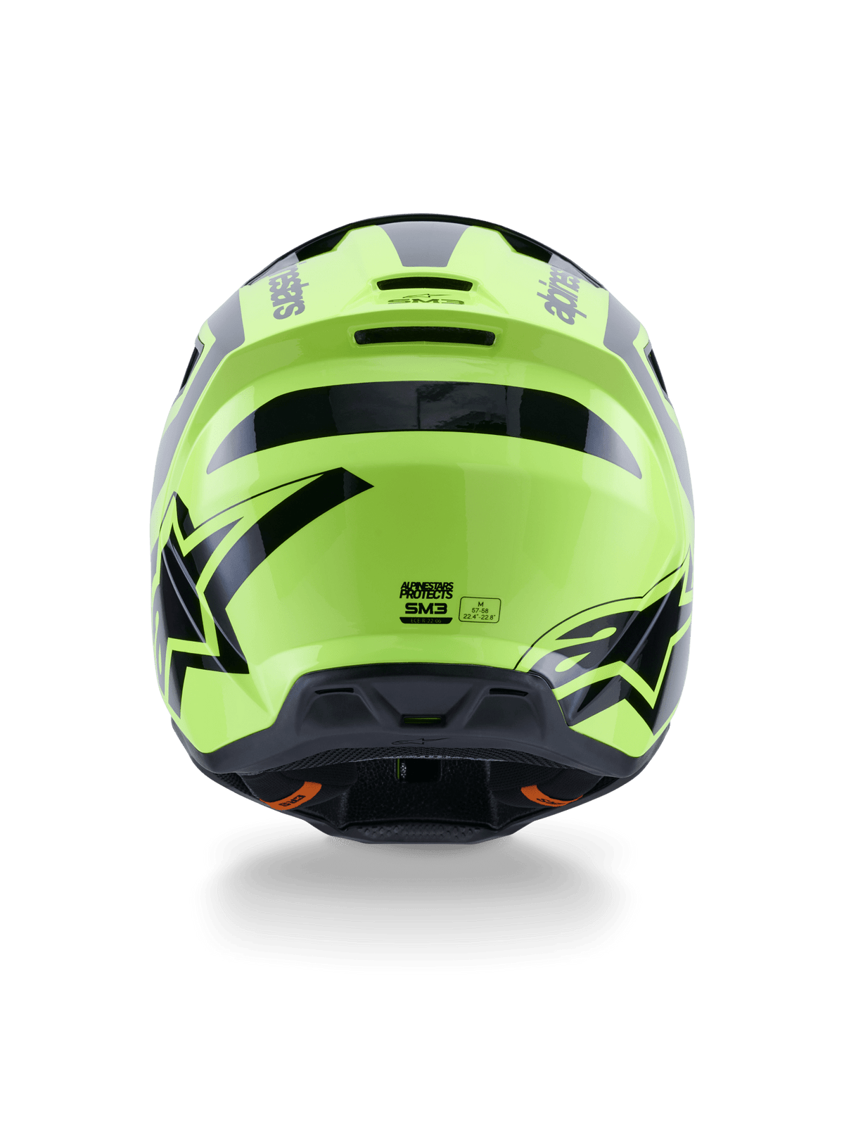 Alpinestars S-M3 Heat Casco ECE 22.06 Amarillo Fluorescente y Negro Brillante - MxProStoreParts