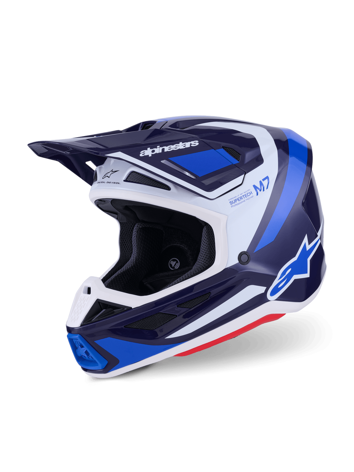 Alpinestars S-M7 Rise Casco Off-Road Aerodinámico Azul-Blanco Brillante - MxProStoreParts