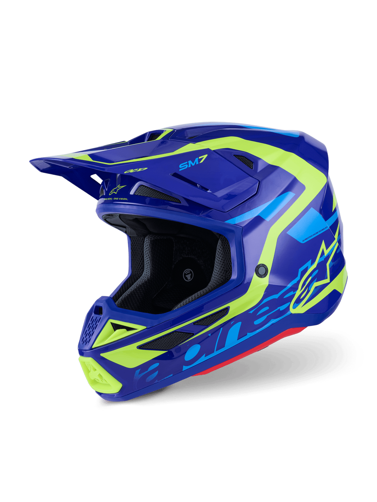 Alpinestars S-M7 Deed Helmet ECE 22.06 Blue Yellow Fluorescent Glossy - MxProStoreParts