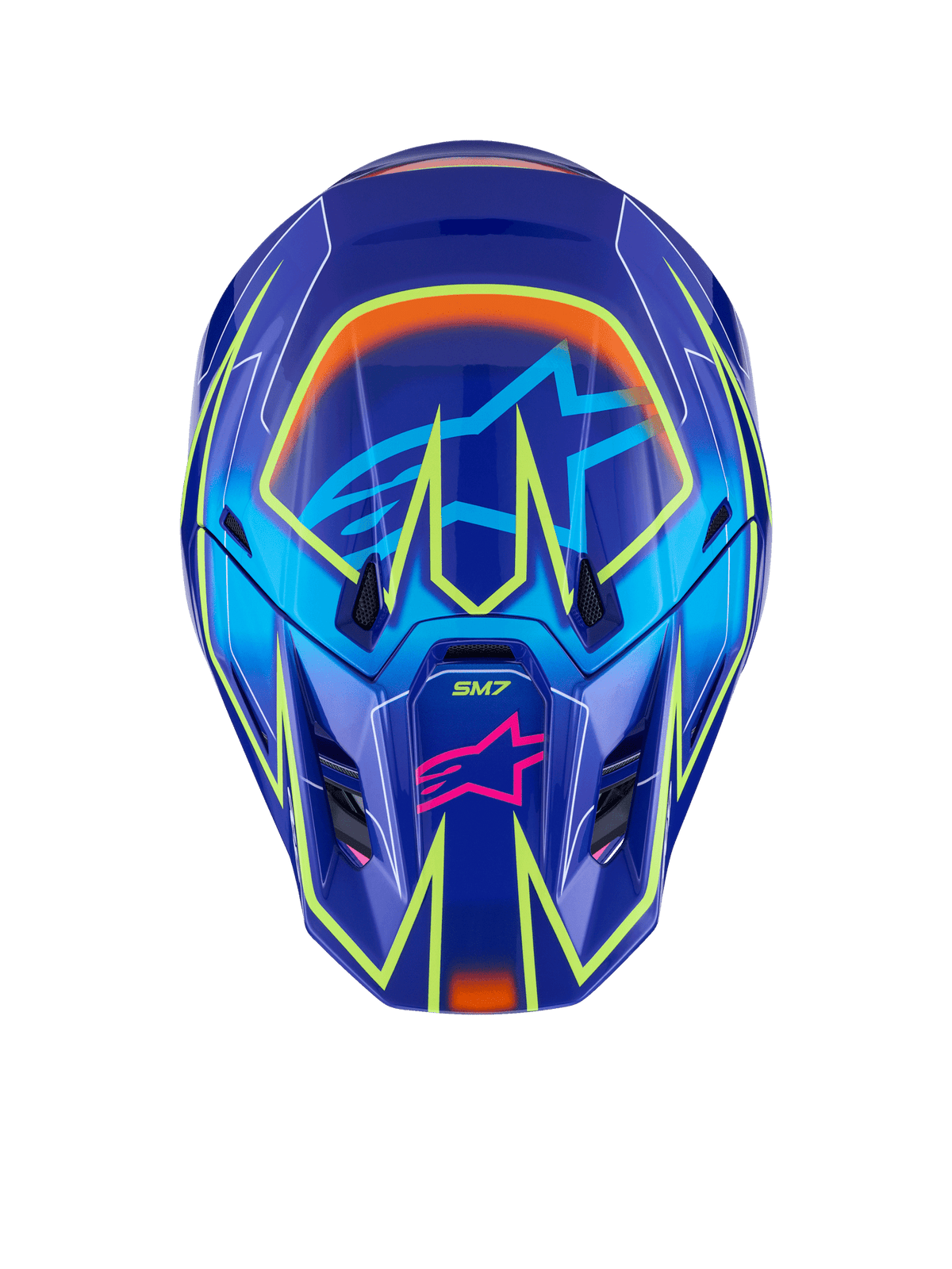 Alpinestars S-M7 Cast Casco brillante fluorescente con diseño aerodinámico - MxProStoreParts