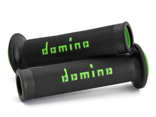 Poignées de moteur de route Domino A010 Noir / Vert - MxProStoreParts