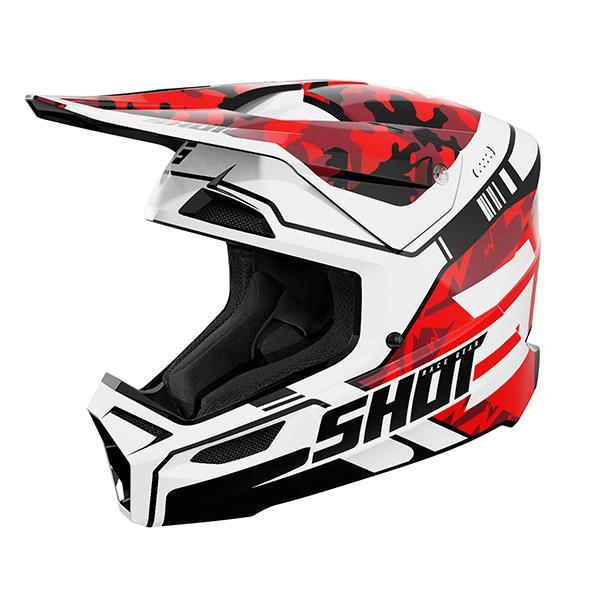 Casque cross Shot MX pour enfants Flash Rouge Brillant Collection 2026 - MxProStoreParts