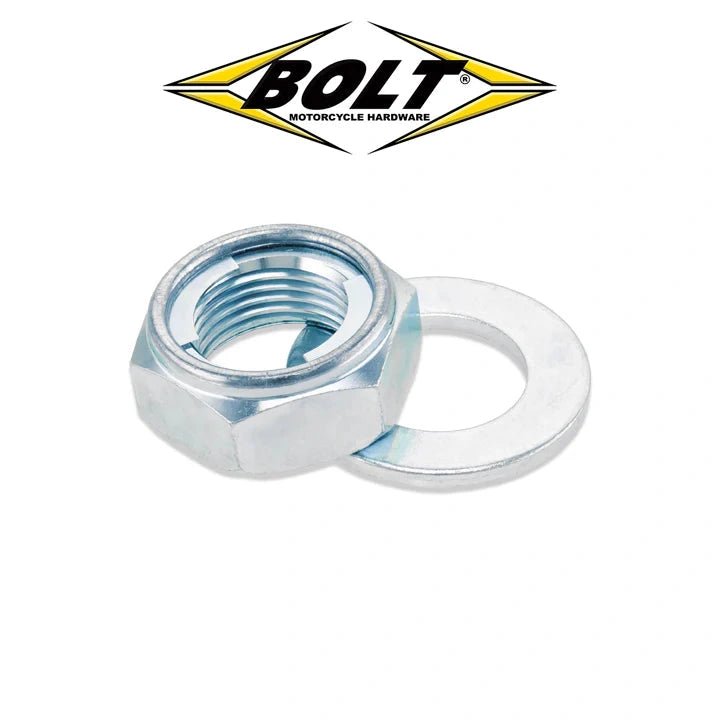 Écrou d'essieu arrière + rondelle M20 pour Kawasaki KX 125/250 85-92, KX 500 85-04, Yamaha YZ 125/250 00-24 - MxProStoreParts
