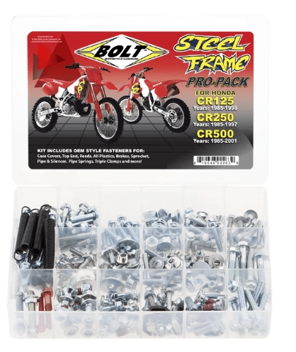 Kit Bolt Pro Marcos de Acero para Honda CR 125R 85-98, CR 250R 85-97 y CR 500R 85-01 - MxProStoreParts