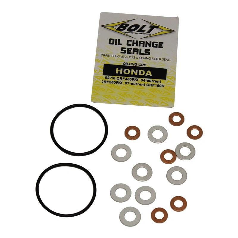 Boulons et joints toriques pour vidange d'huile, ainsi qu'un kit de joints pour bouchon de vidange Honda CRF 250/450 2002- - MxProStoreParts