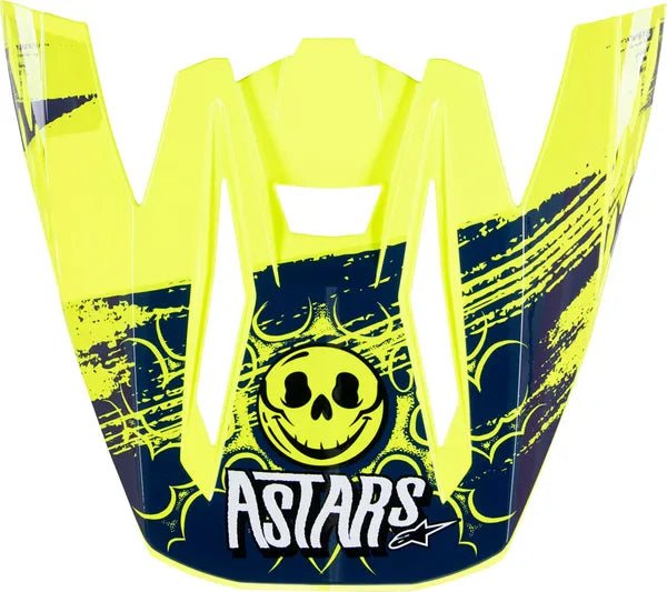 Alpinestars S-M5 Rash Helmet Visor – Dark Blue, Fluorescent Yellow, Glossy - MxProStoreParts