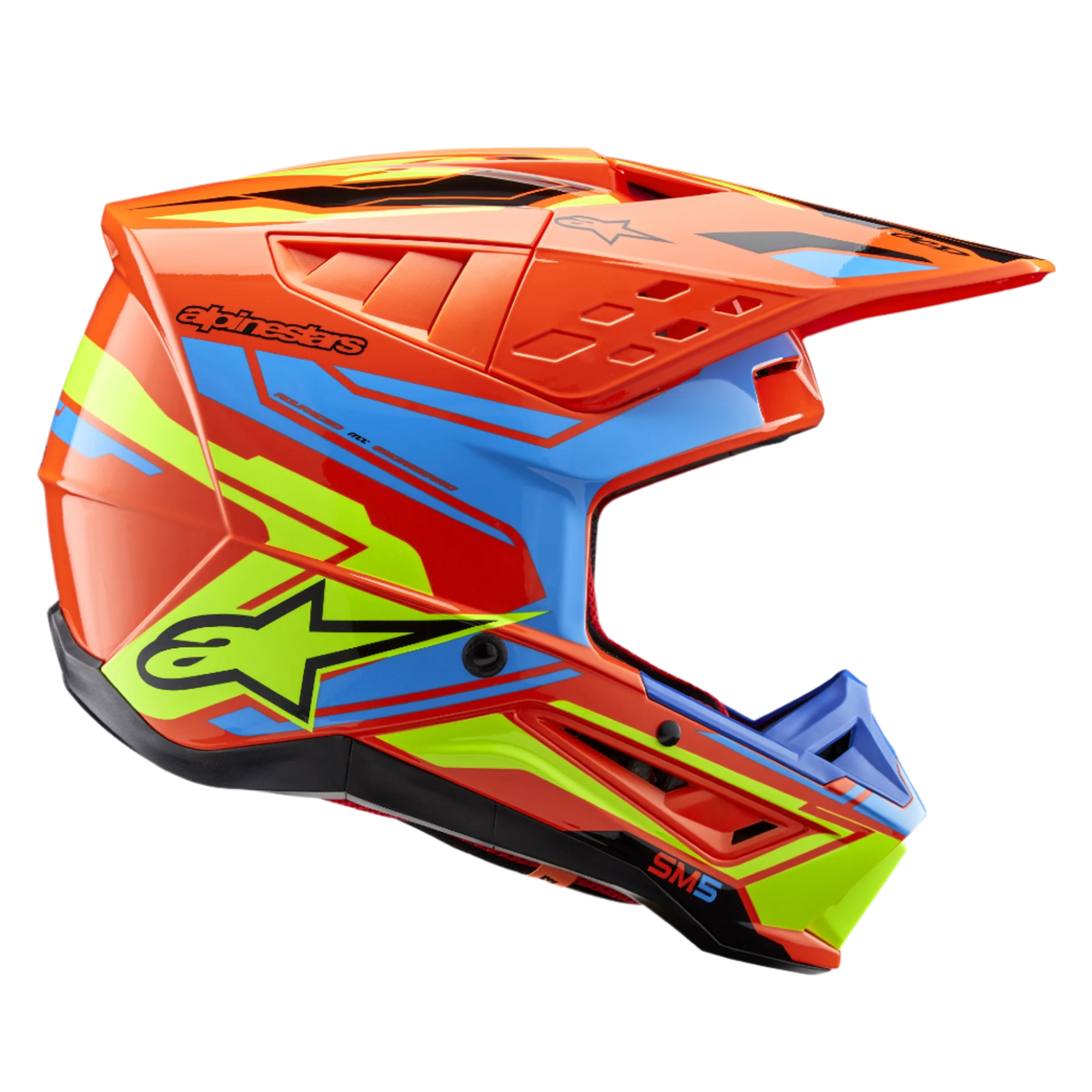 Alpinestars S-M5 Action 2 Casque ECE 22.06 – Fluo orange, cyan, jaune fluo - MxProStoreParts