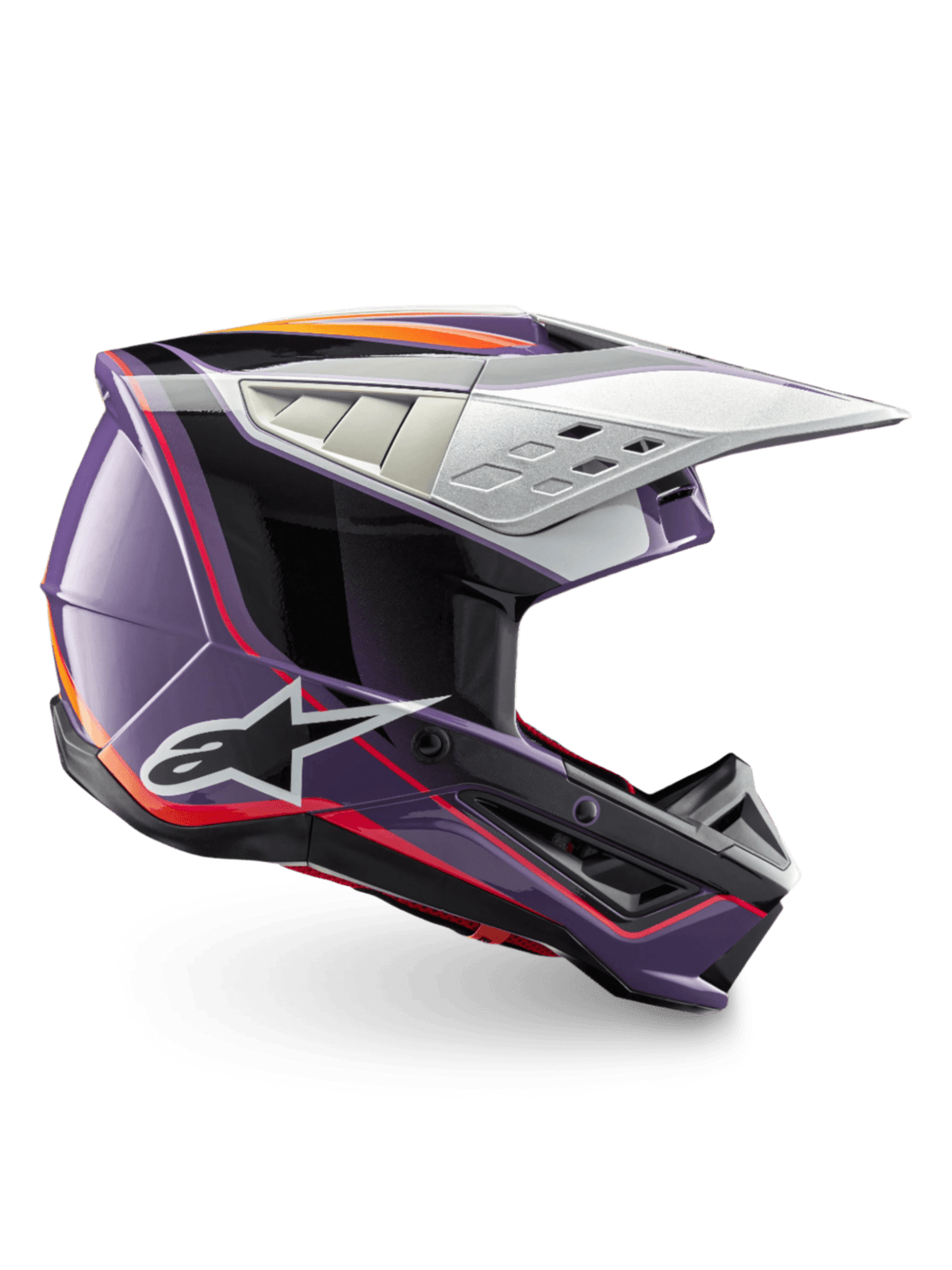 Alpinestars S-M5 Sail Casque ECE 22.06 – Violet, noir, argent brillant - MxProStoreParts