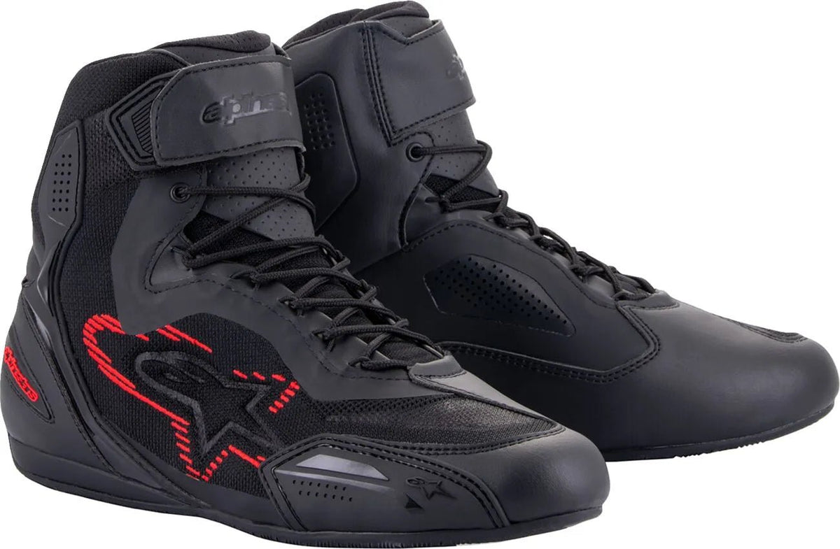 Alpinestars Faster-3 Rideknit motorschoenen zwart/rood/donkergrijs - MxProStoreParts