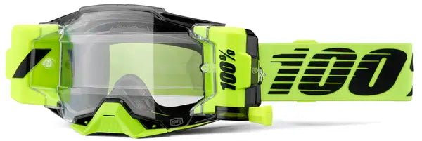 100% Armega ForeCast crossbril zwart/geel/fluor geel – heldere lens - MxProStoreParts
