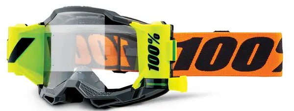 100% Accuri 2 ForeCast crossbril zwart/oranje/fluor geel – heldere lens - MxProStoreParts