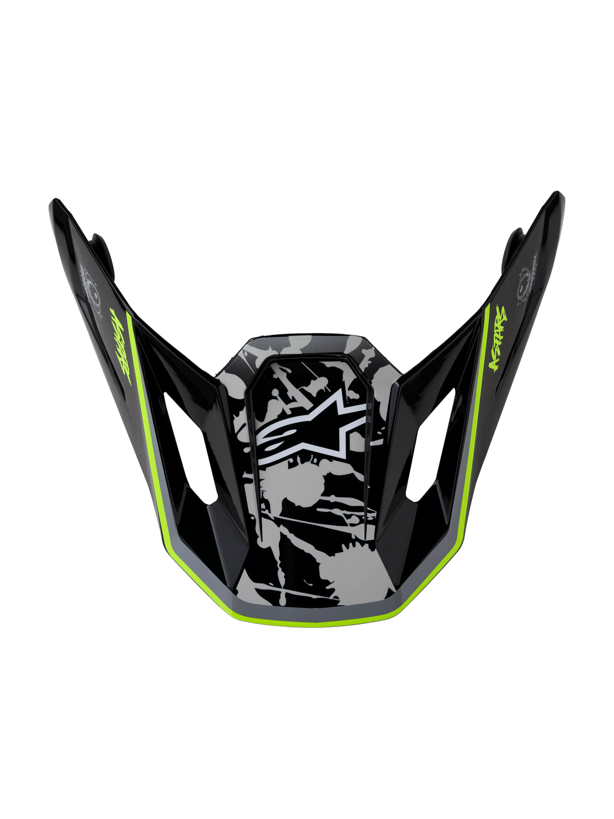 Alpinestars S-M7 Blaster Vizier – Negro, Gris, Blanco, Amarillo Fluorescente Brillante - MxProStoreParts