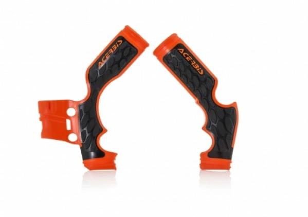 Acerbis X-Grip protecteurs de cadre orange/noir pour KTM SX 65 dès 2014, Husqvarna TC 65 dès 2017 et Gas Gas MC 65 2021 - MxProStoreParts