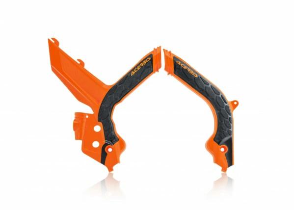 Protège-cadres Acerbis X-Grip – orange/noir – adaptés pour KTM SX et SX-F (2019–2022) - MxProStoreParts