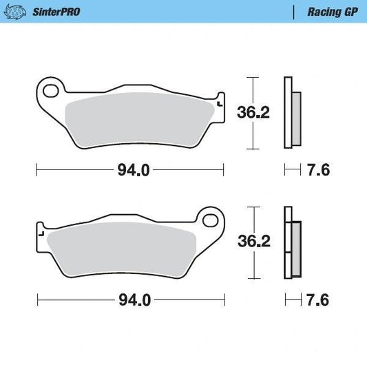 Moto Master Plaques de frein Sinter Pro Racing GP pour KTM, Husqvarna, Gas Gas, TM