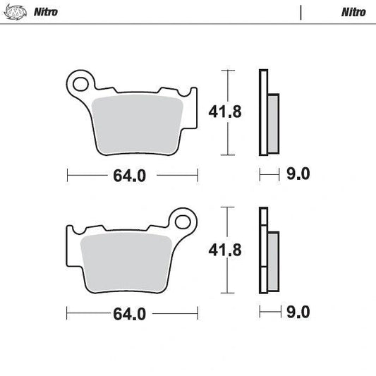 Moto Master Sintered Metal Plaquettes de frein arrière Nitro KTM/Husqvarna/Gas Gas