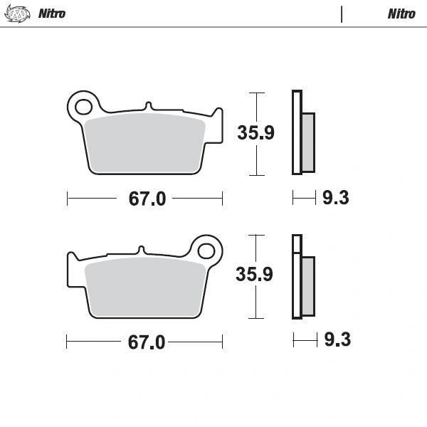 Pastillas de freno traseras de metal sinterizado Moto Master Nitro para Fantic, Beta, Gas Gas, Kawasaki, Suzuki, Yamaha, TM - MxProStoreParts