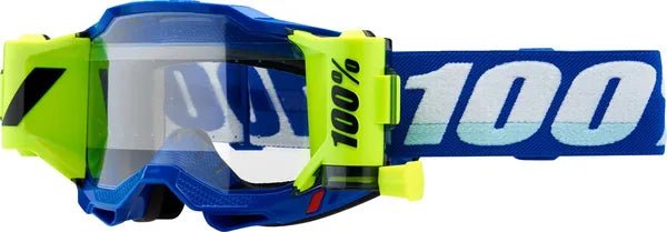 100% Accuri 2 ForeCast crossbril blauw/wit/fluor geel – heldere lens - MxProStoreParts