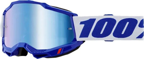 100% Accuri 2 crossbril blauw/wit – blauwe spiegellens - MxProStoreParts