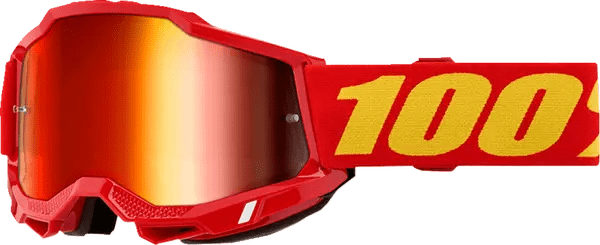 100% Accuri 2 crossbril rood/geel – rode spiegellens - MxProStoreParts