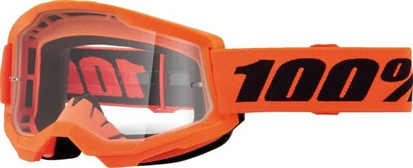 100% Strata 2 jeugdcrossbril zwart/oranje – heldere lens - MxProStoreParts