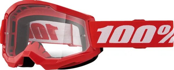 100% Strata 2 jeugdcrossbril rood/wit – heldere lens - MxProStoreParts