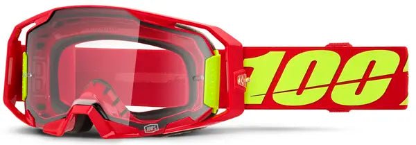 100% ARmatic crossbril rood/fluor geel – heldere lens - MxProStoreParts