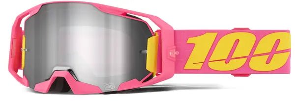 100% ARmatic crossbril roze/zilver/geel – zilveren spiegellens - MxProStoreParts