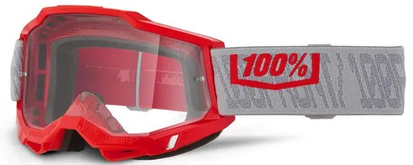 100% Accuri 2 crossbril grijs/rood/donkergrijs – heldere lens - MxProStoreParts