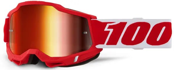 100% Accuri 2 crossbril rood/wit – spiegellens - MxProStoreParts