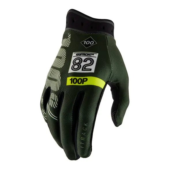 100% iTrack crosshandschoenen groen/wit/fluor geel/zwart - MxProStoreParts