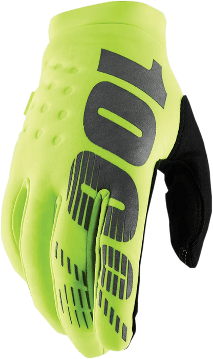 100% Brisker jeugdcrosshandschoenen fluor geel/zwart - MxProStoreParts